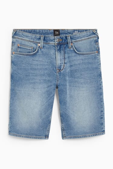 Heren - Korte spijkerbroek - Flex jog denim - jeansblauw