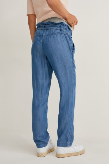 Dámské - Těhotenské kalhoty - Tencel™ - džíny - modré