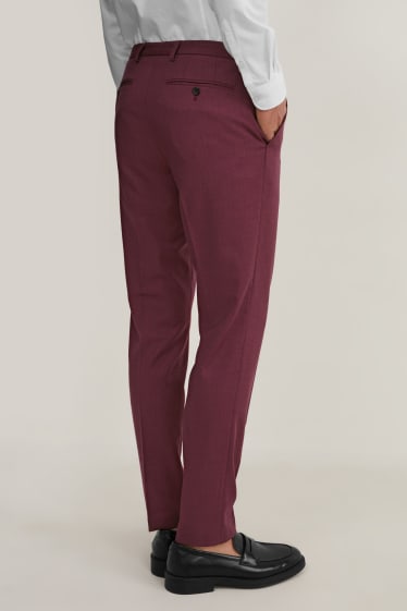 Pánské - Oblekové kalhoty - slim fit - LYCRA® - bordeaux