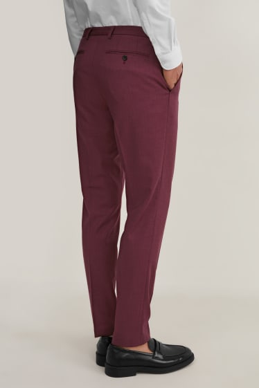 Hommes - Pantalon de costume - coupe slim - LYCRA® - bordeaux