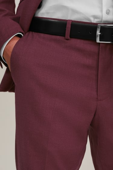 Hommes - Pantalon de costume - coupe slim - LYCRA® - bordeaux