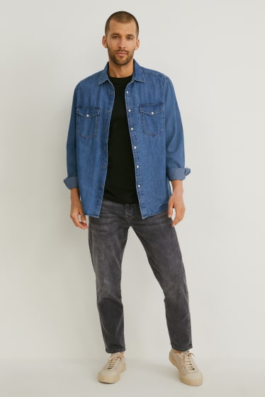 Herren - Tapered Jeans - LYCRA® - schwarz-melange