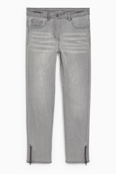 Dames - Slim jeans - mid waist - jeansgrijs