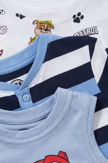 Niños - La Patrulla Canina - set - 2 camisetas de manga corta y camiseta interior - 3 piezas - blanco / azul