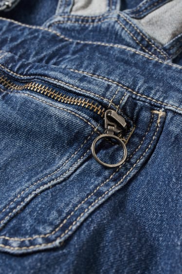 Damen - Umstandsjeans - Latzhose - jeans-blau