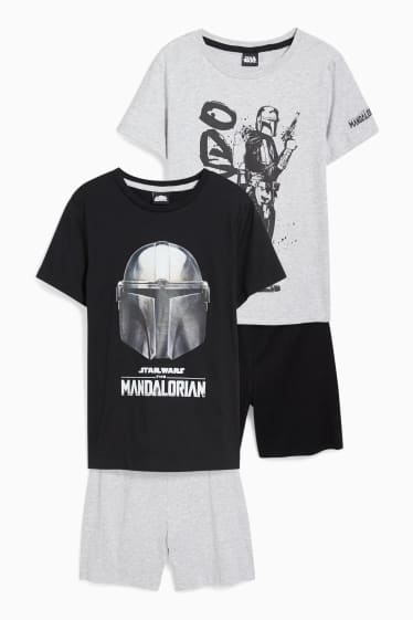 Copii - Multipack 2 buc. - Războiul stelelor: The Mandalorian - pijama scurtă - negru