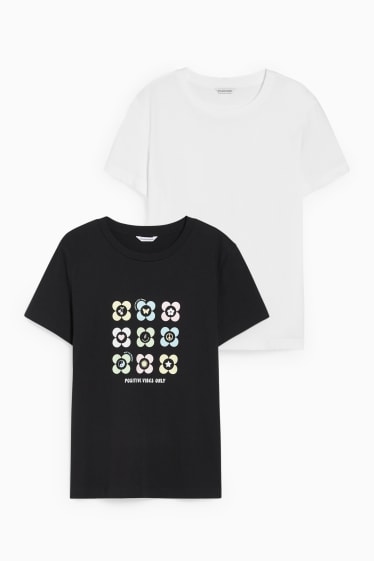 Damen - CLOCKHOUSE - Multipack 2er - T-Shirt - schwarz / weiß