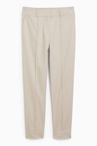 Women - Business trousers - slim fit - beige