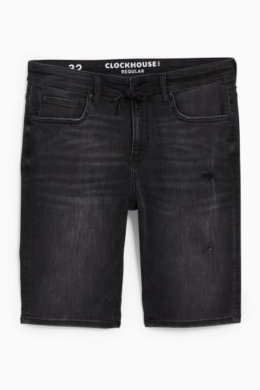 Heren - CLOCKHOUSE - korte denim broek - jeansdonkergrijs