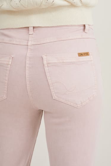 Dámské - Kalhoty - slim fit - růžová
