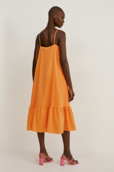 Donna - Vestito svasato - arancione