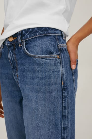 Dames - Mom jeans - high waist - jeansblauw