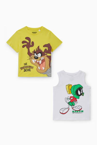 Dětské - Multipack 2 ks - Looney Tunes - tričko s krátkým rukávem a top - bílá