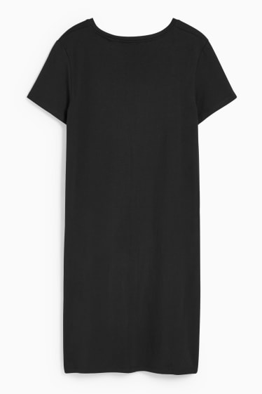 Femmes - Robe-T-shirt basique - rayée - noir