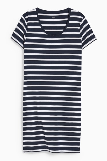 Women - T-shirt dress - LYCRA® - striped - dark blue / white