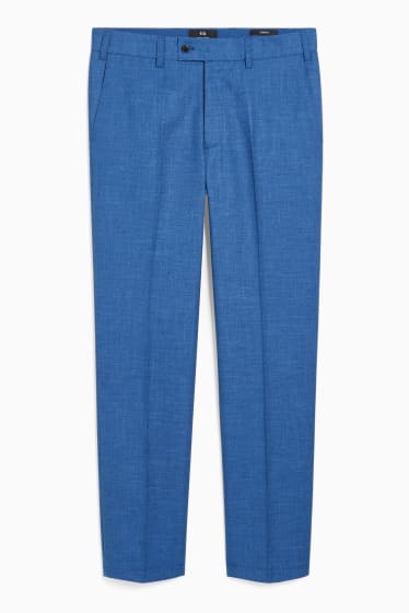 Hommes - Pantalon de costume - regular fit - matière extensible - LYCRA® - bleu chiné