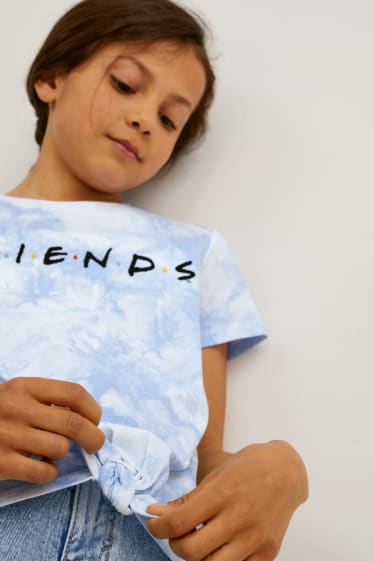 Dětské - Friends - tričko s krátkým rukávem s detailem uzlu - světle modrá