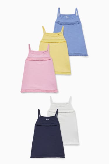 Enfants filles - Lot de 5 - tops - blanc crème