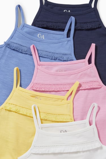 Enfants filles - Lot de 5 - tops - blanc crème