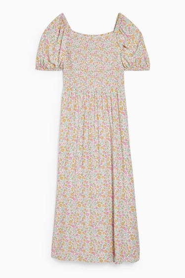 Dámské - Šaty fit & flare - s květinovým vzorem - bílá
