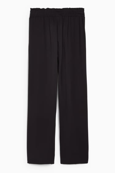 Damen - Stoffhose - Wide Leg - schwarz