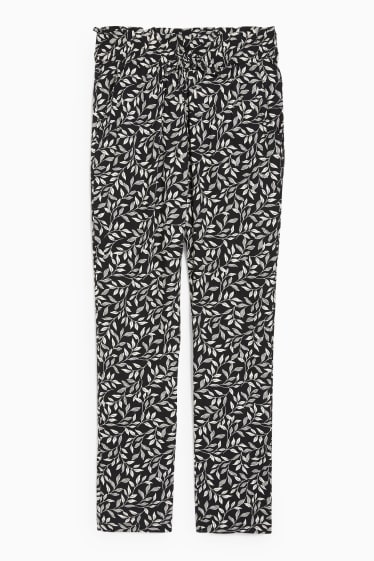 Femmes - Pantalon de toile - jambes fuselées - noir