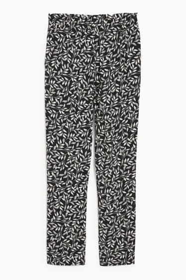 Women - Cloth trousers - tapered fit - black