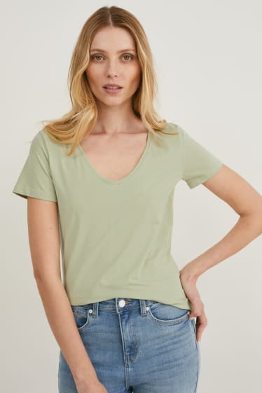 Femmes - Lot de 2 - T-shirt basique - vert menthe