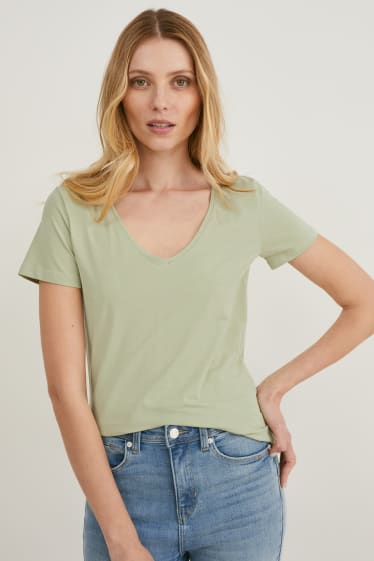 Donna - Confezione da 2 - t-shirt basic - verde menta