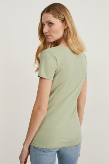 Donna - Confezione da 2 - t-shirt basic - verde menta