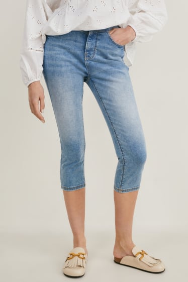 Mujer - Capri jeans - high waist - LYCRA® - vaqueros - azul claro