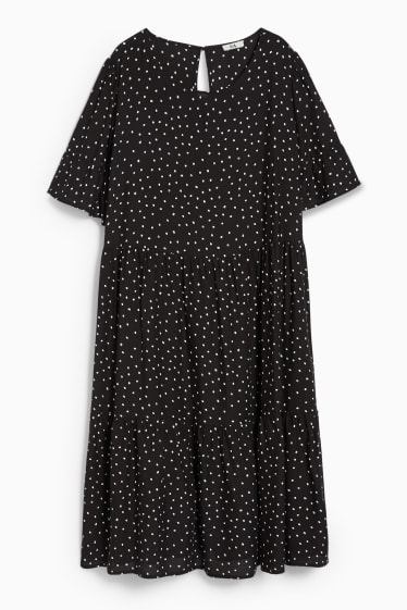 Women - Dress - polka dot - black