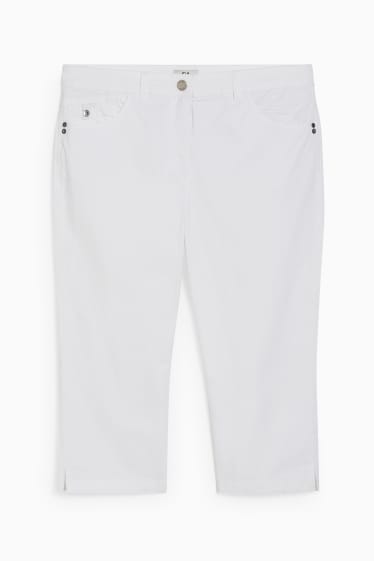 Femei - Pantaloni capri - talie medie - slim fit - LYCRA® - alb