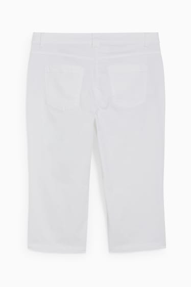Donna - Pantaloni capri - vita media - slim fit - LYCRA® - bianco