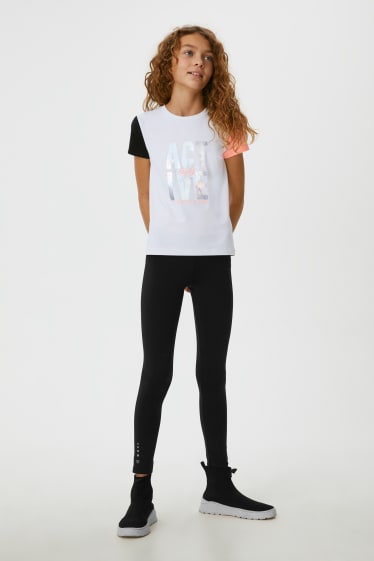 Bambini - Set - t-shirt e leggings - 2 pezzi - bianco