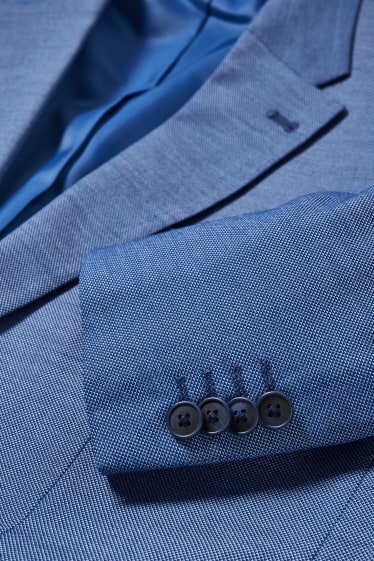 Herren - Anzug mit Krawatte - Regular Fit - LYCRA® - 4 teilig - dunkelblau-melange