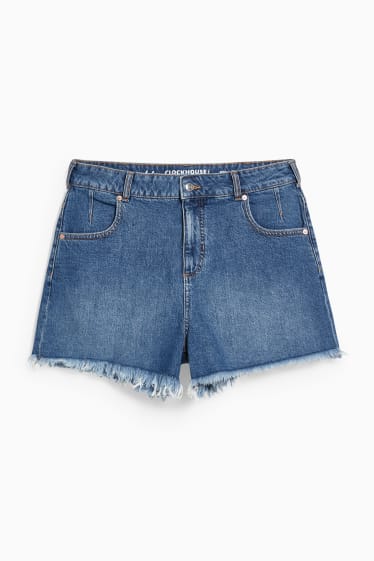 Ados & jeunes adultes - CLOCKHOUSE - short en jean - high waist - jean bleu