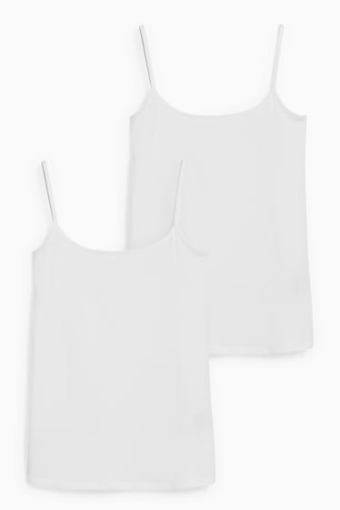 Dames - Set van 2 - basic-hemdje - wit