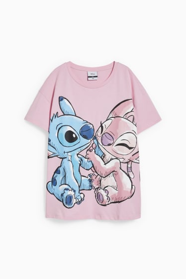 Damen - CLOCKHOUSE - T-Shirt - Lilo & Stitch - rosa