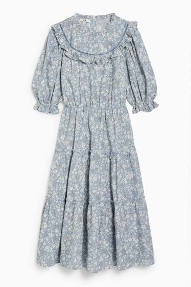 Dámské - Šaty fit & flare - s květinovým vzorem - světle modrá