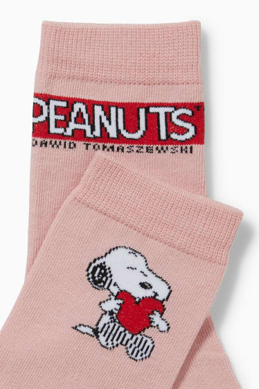 Femmes - Lot de 2 paires - chaussettes à motif - Peanuts - rose