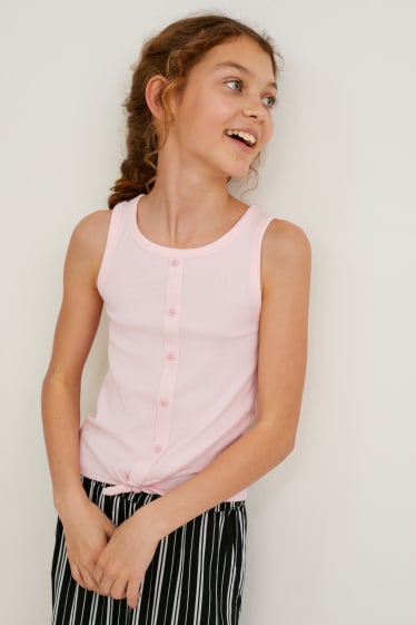Enfants filles - Lot de 4 - débardeurs noués - noir