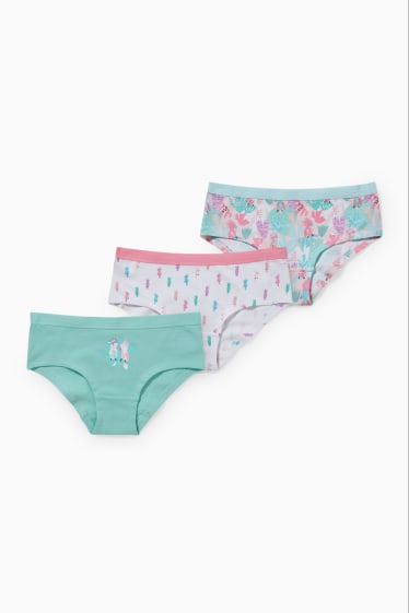 Enfants - Lot de 3 - shortys - vert menthe