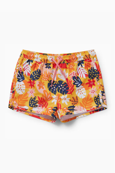 Bambini - Shorts da mare - a fiori - giallo