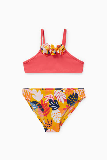 Enfants - Bikini - LYCRA® XTRA LIFE™ - 2 pièces - à fleurs - rose fluo