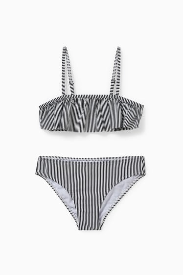 Children - Bikini - 2 piece - striped - black