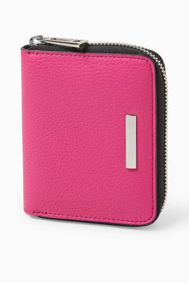 Women - Wallet - faux leather - dark rose