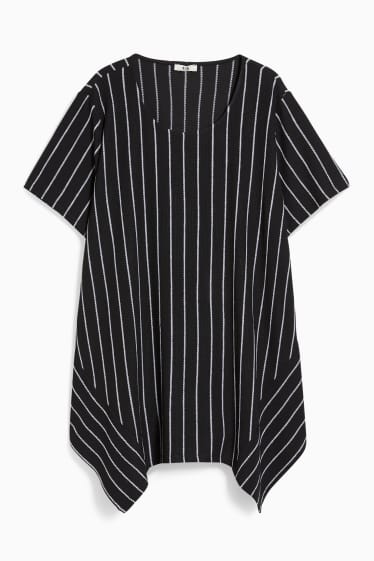 Women - T-shirt - striped - black