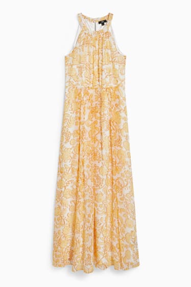 Women - Fit & flare dress - floral - yellow