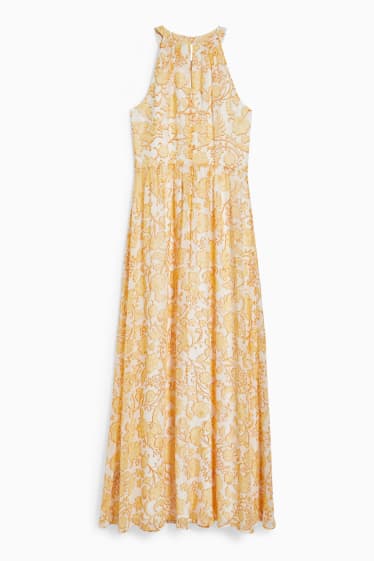 Women - Fit & flare dress - floral - yellow